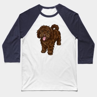 Cute Chocolate Cavapoo Dog Baseball T-Shirt